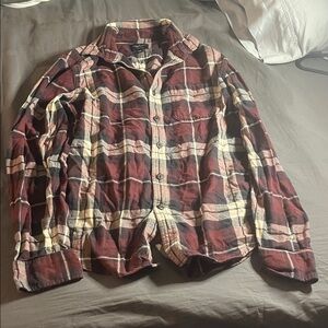 American Eagle Outfitters Red and White Checkered Shirt size medium flannel